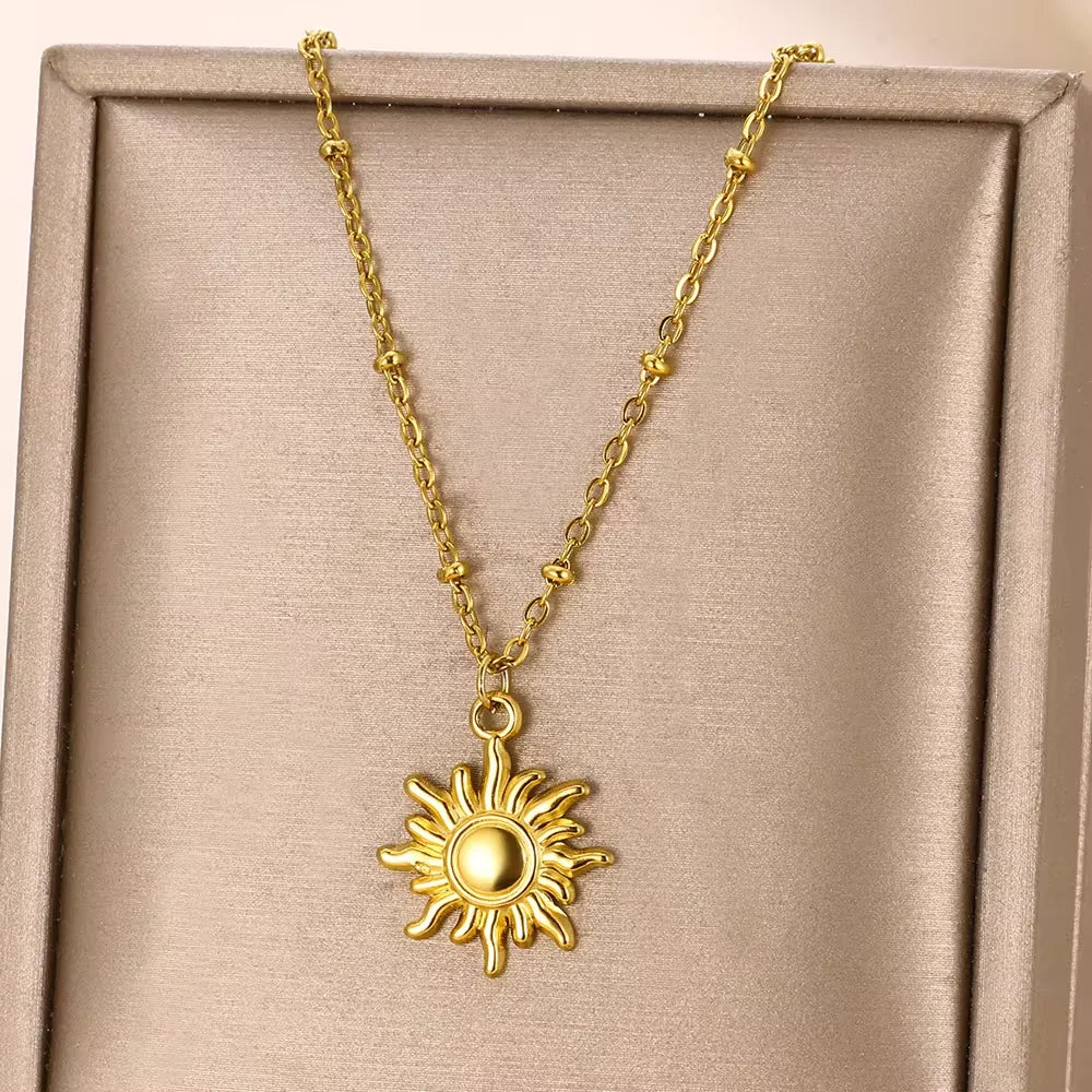 Trobicana Stainless Steel Geometric Sunflower Pendant Necklace - image 28