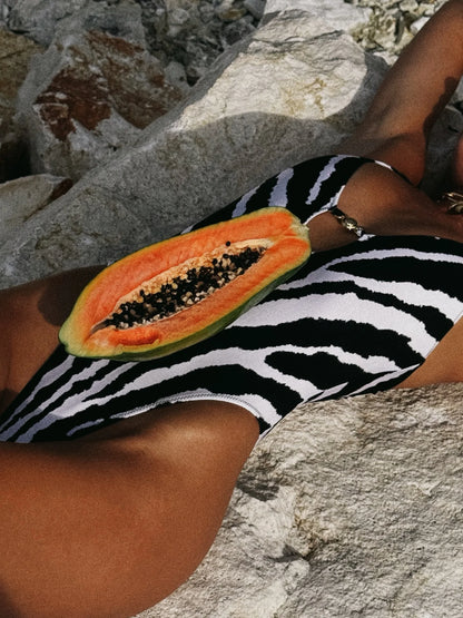 Deep V Neck One Piece Swimsuit Women Swimwear Bodysuit Monokini Print Swim Suit Bathing Suit Beachwear Vacation Resort Wear