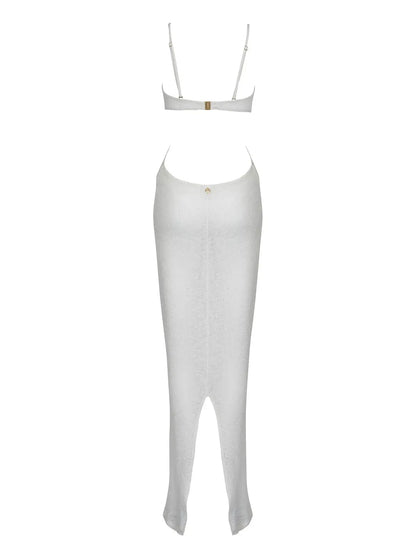 Crochet Cut-Out Halter Dress