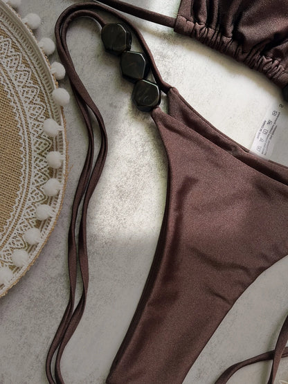 2026 Sexy Bead Bikini Swimwear Women Halter Bikini Swimsuit Beach Halter V Neck Bikini Set Beachwear Summer Bathing Suit