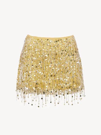 Sequin Bead Mini Skirt