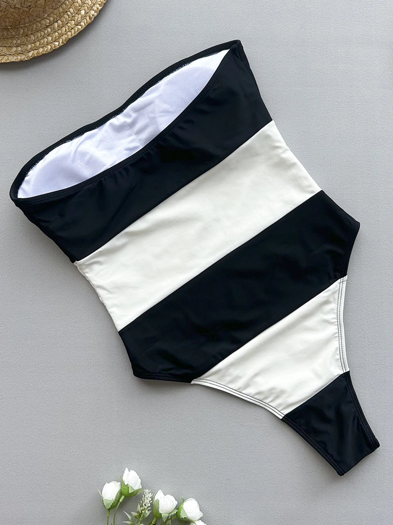 Strapless Patchwork Monokini