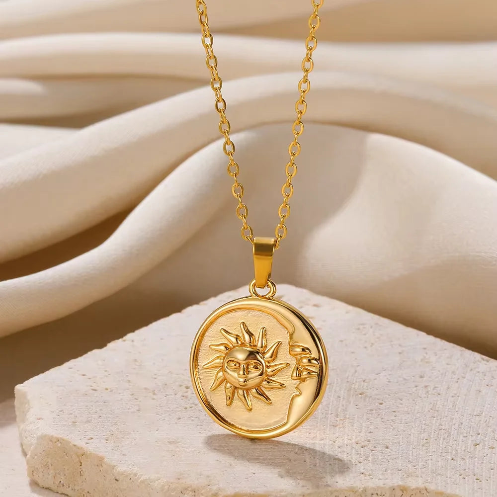 Trobicana Stainless Steel Geometric Sunflower Pendant Necklace - image 10
