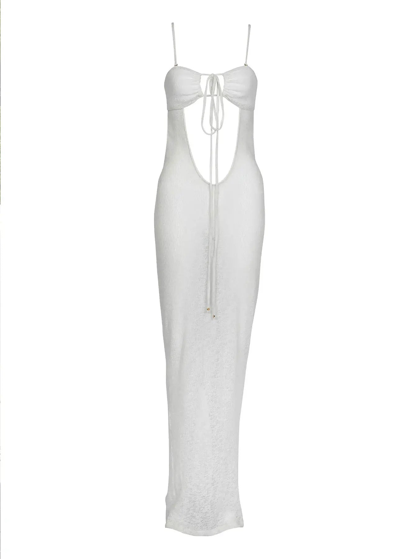 Crochet Cut-Out Halter Dress