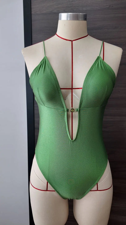Merloly One Piece Swimsuit for Women Sexy Cut Out Monokini One-Shoulder Swimwear High Waist Black White Backless Bathing Suit