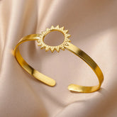 Trobicana Wide Flower Cuff Bangle – Luxury Gold Color Bracelet - image 2