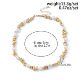 Trobicana Retro Imitation Pearl Woven Collarbone Necklace - image 2