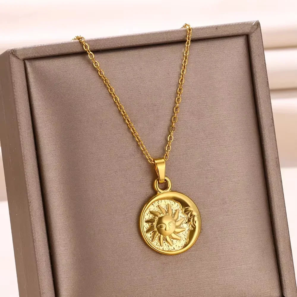 Trobicana Stainless Steel Geometric Sunflower Pendant Necklace - image 11