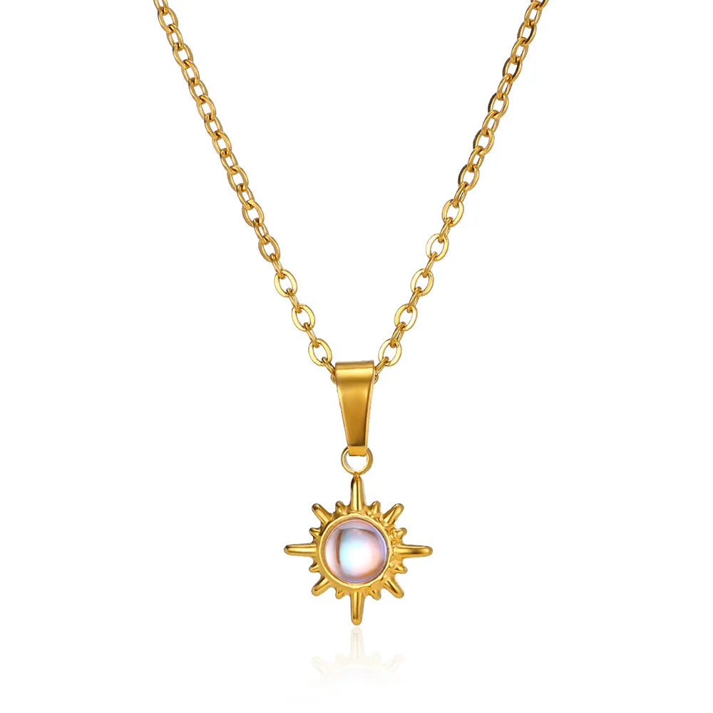 Trobicana Stainless Steel Geometric Sunflower Pendant Necklace - image 9