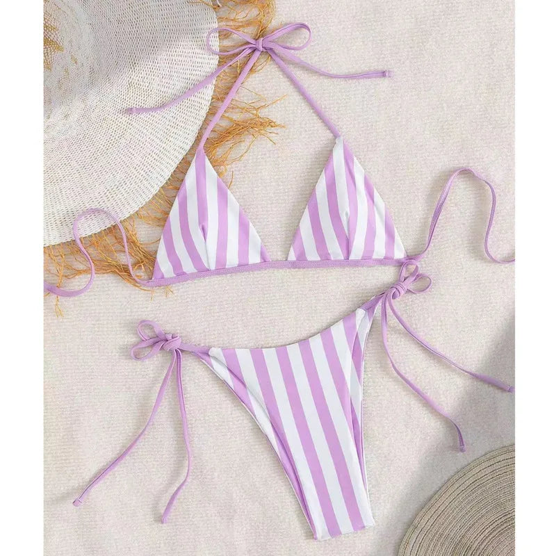 2026 Sexy Bikinis Striped Swimsuits Women Swimwear Push Up Female Beach Swim Wear Bathing Suits Brazilian Bikini Set Pool Bather