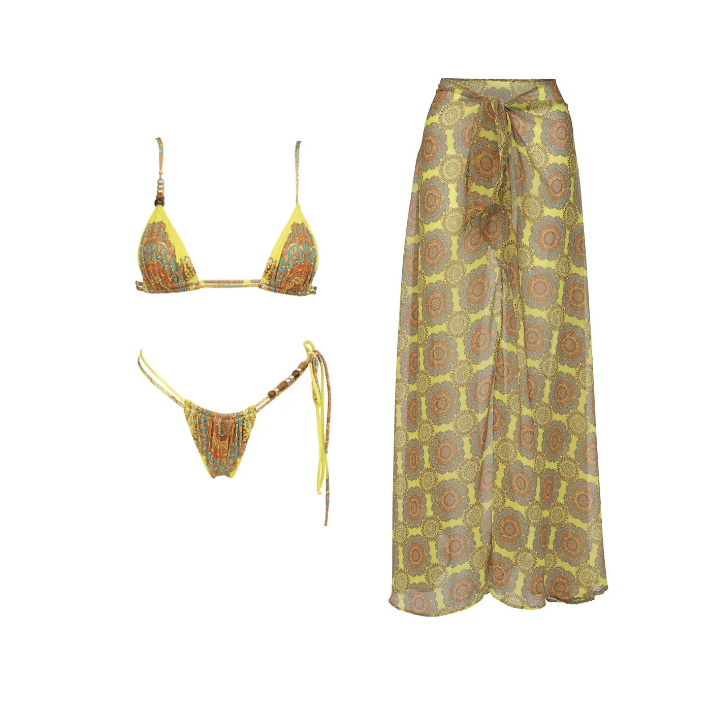 Elegant One Piece Swimsuit &amp; Skirt Set