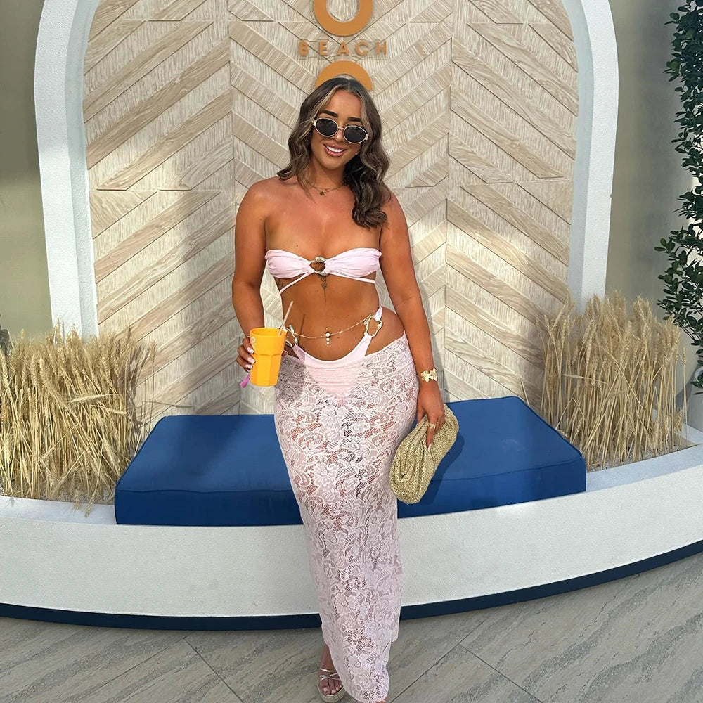 Sexy Bandeau 3-Piece Bikini Set