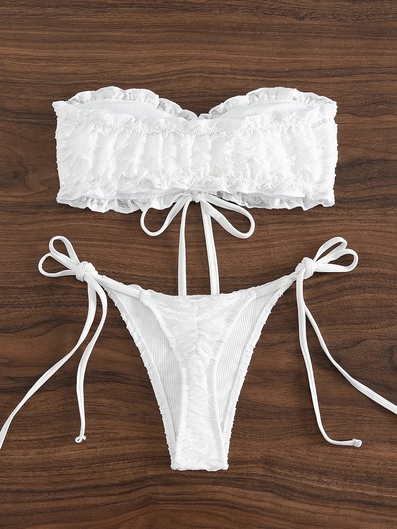 Summer Solid Color Bandeau Bikini