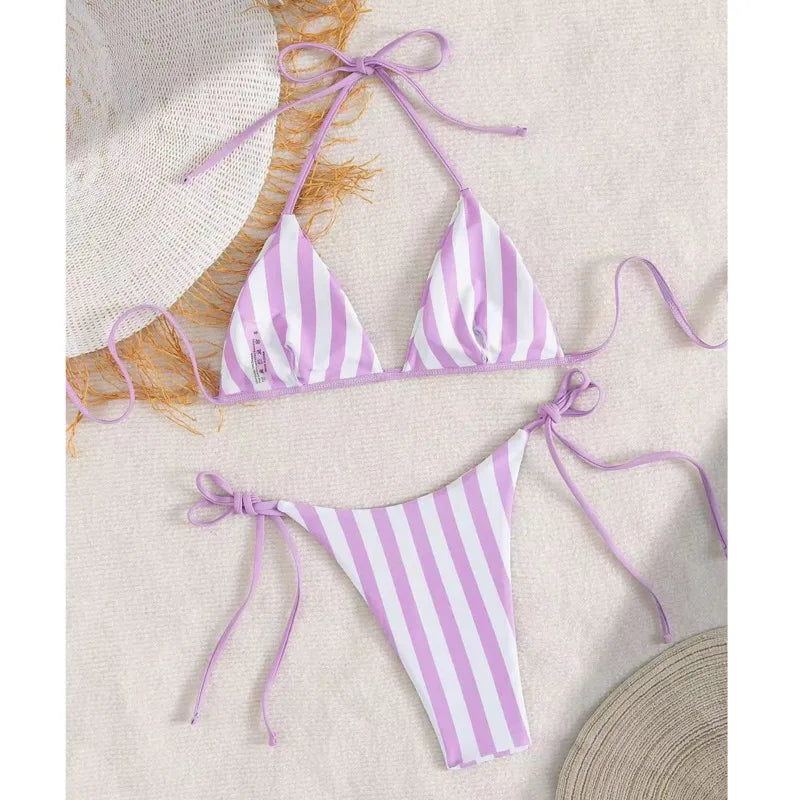 2026 Sexy Bikinis Striped Swimsuits Women Swimwear Push Up Female Beach Swim Wear Bathing Suits Brazilian Bikini Set Pool Bather