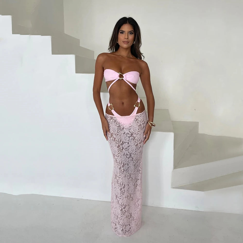 Sexy Bandeau 3-Piece Bikini Set