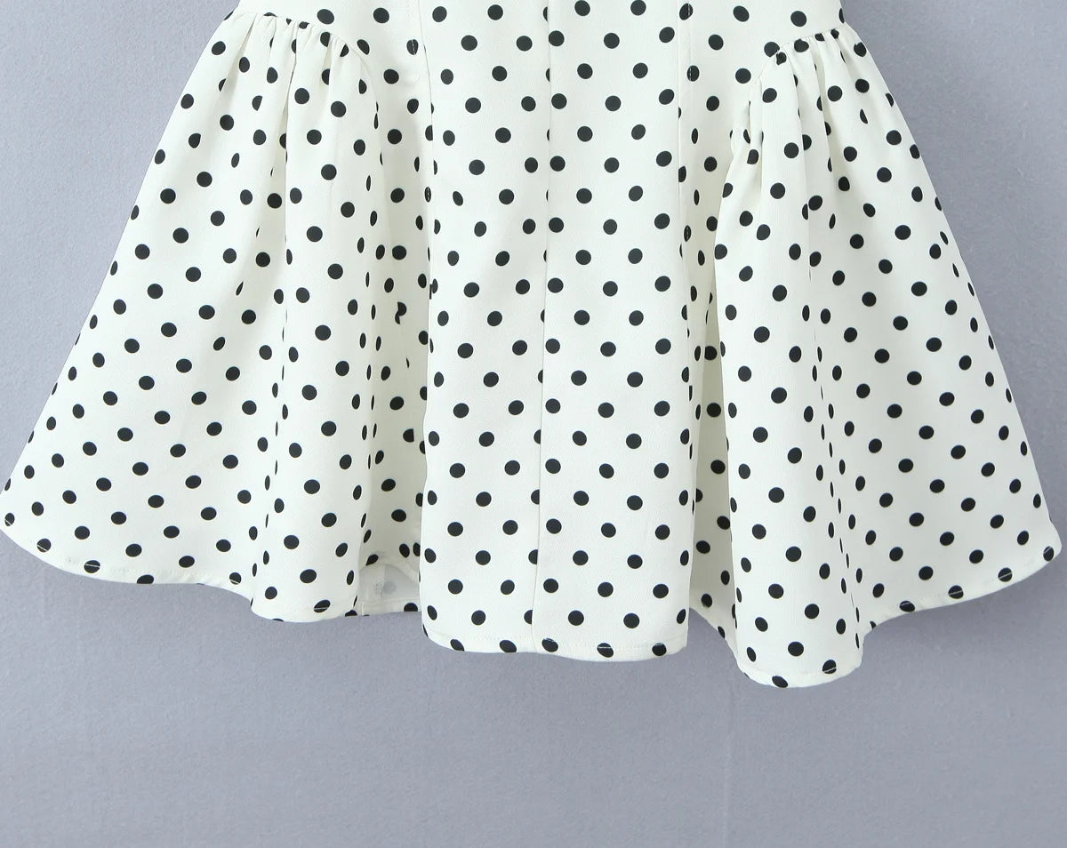 YENKYE French Style Retro Polka Dot Deep V Halter Dress Women Sexy Backless A-line Slim Sweet Elegant Mini Dresses Summer Robe