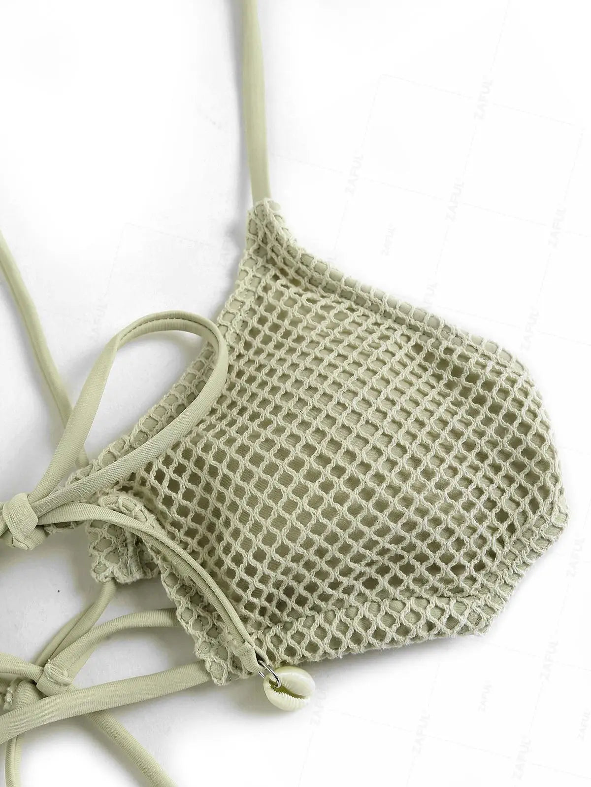 Star Cut-Out Fishnet Bikini Set