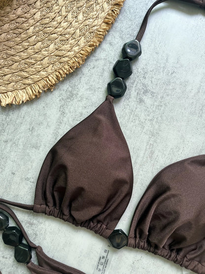 2026 Sexy Bead Bikini Swimwear Women Halter Bikini Swimsuit Beach Halter V Neck Bikini Set Beachwear Summer Bathing Suit