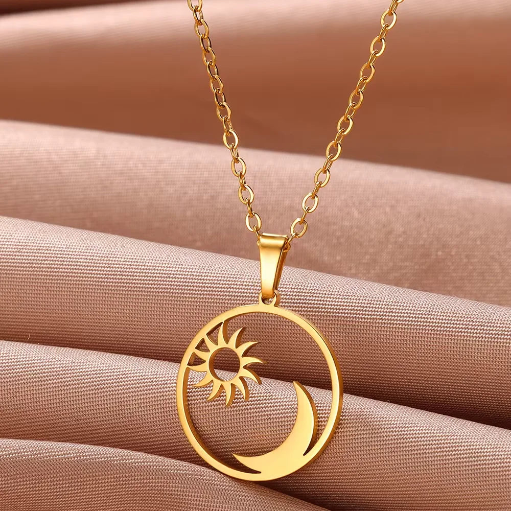 Trobicana Stainless Steel Geometric Sunflower Pendant Necklace - image 18