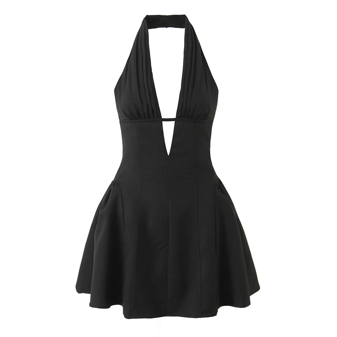French Dot Halter Mini Dress