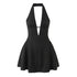 French Dot Halter Mini Dress