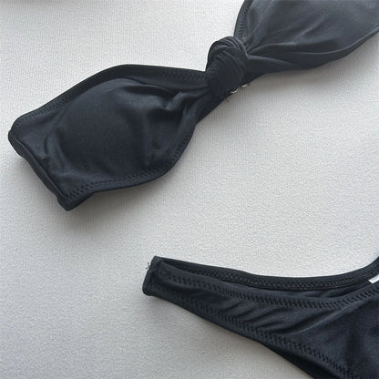 Bandeau Knotted Brazilian High Cut Bikini Women Swimwear Female Swimsuit Two-pieces Bikini set Bather Bathing Suit Swim K5930