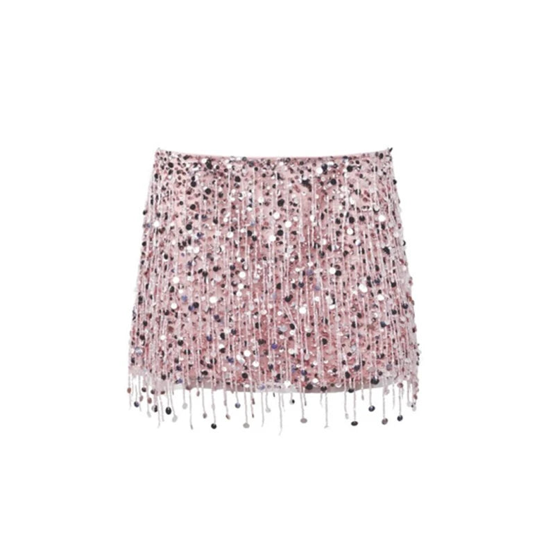 Sequin Bead Mini Skirt