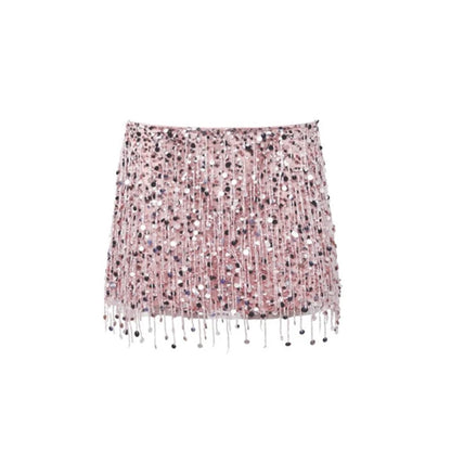 Sequin Bead Mini Skirt