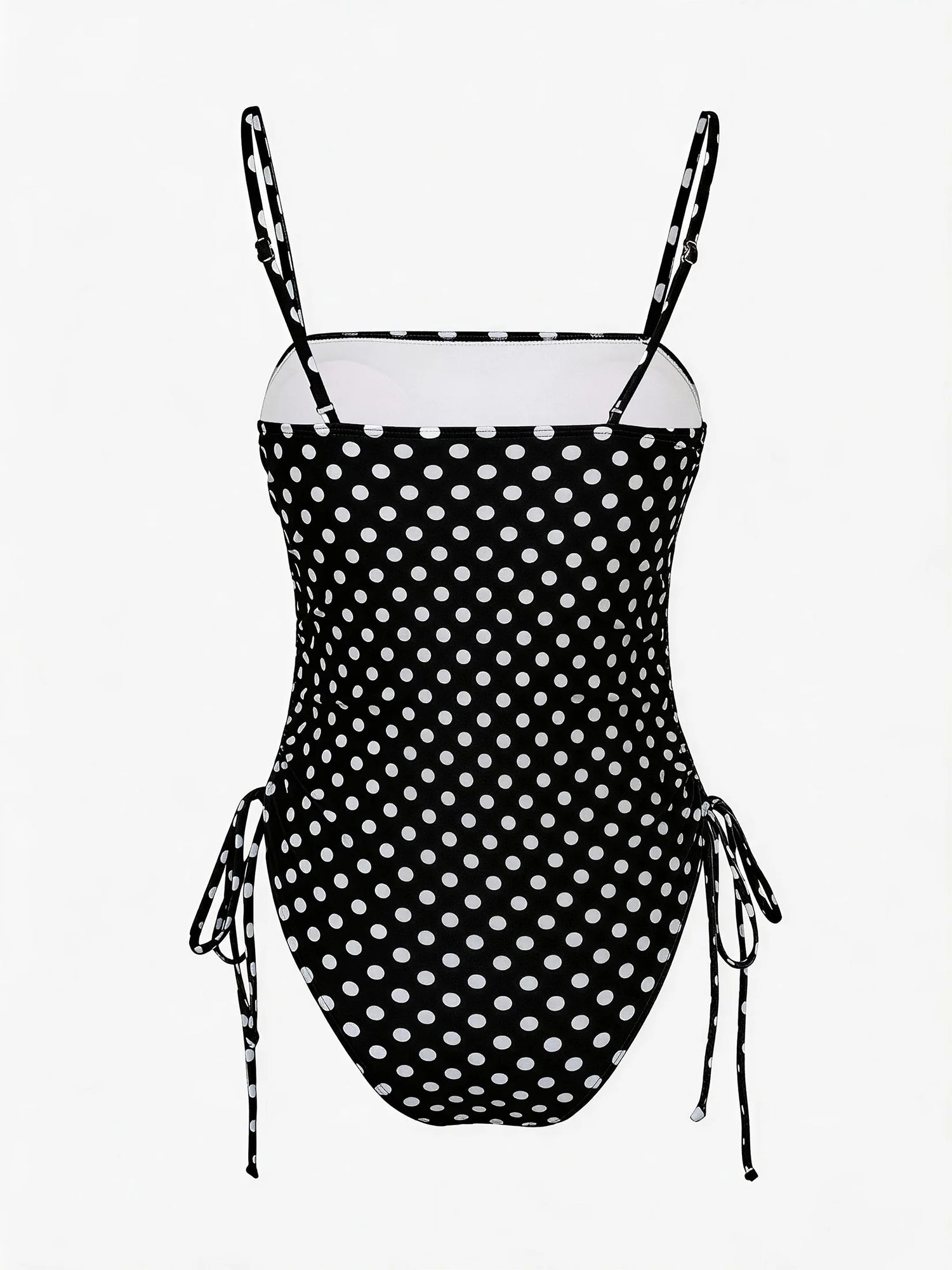 Chic Polka Dot Bikini Set High Cut Swimwear Pink Retro Swimsuit Ruched Top with Side Ties Tropical Vacation Beach Outfit K369