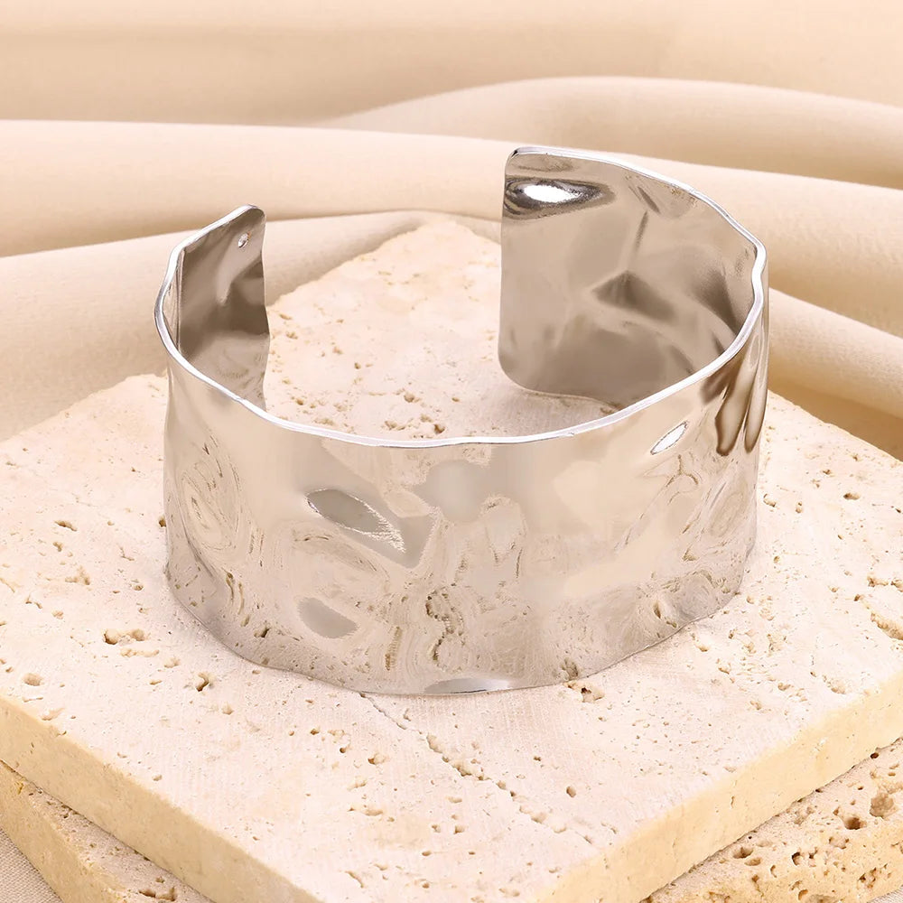 Trobicana Wide Flower Cuff Bangle – Luxury Gold Color Bracelet - image 20