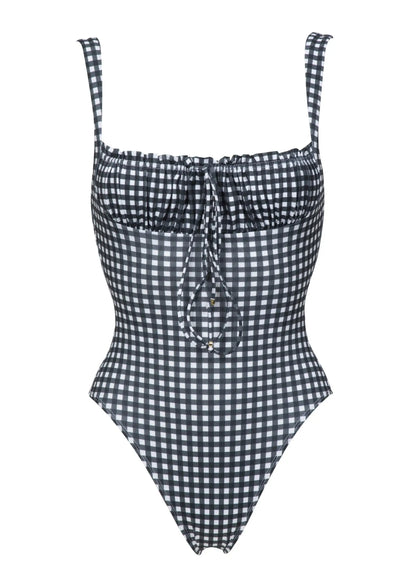 Print One Piece Swimsuit with Skirt Bandeau Swimwear Women High Leg Swimsuit Bodysuit Bathing Suit Beach Wear Monokini