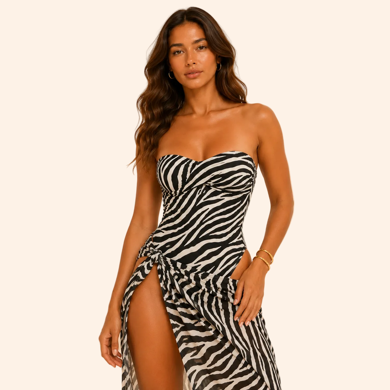 Leopard Sarong Swim Set