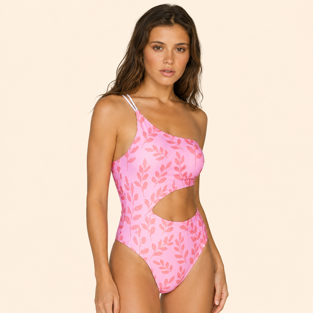 Tropical One-Shoulder Swimsuit
